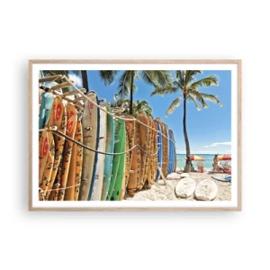 Poster in cornice rovere chiaro - Divertimento sotto il sole - 100x70 cm