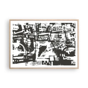 Poster in cornice rovere chiaro - Ordine o caos? - 100x70 cm