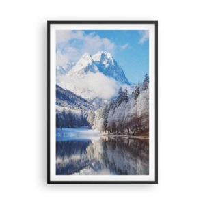 Poster in cornice nera - Il custode innevato - 61x91 cm