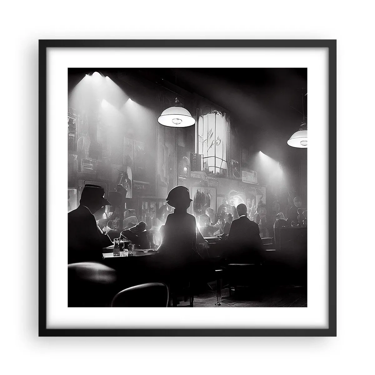 Poster in cornice nera - Nell'atmosfera jazz - 50x50 cm