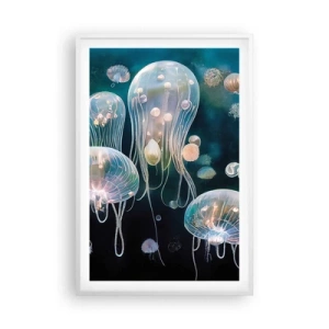 Poster in cornice bianca - Danza sottomarina - 61x91 cm