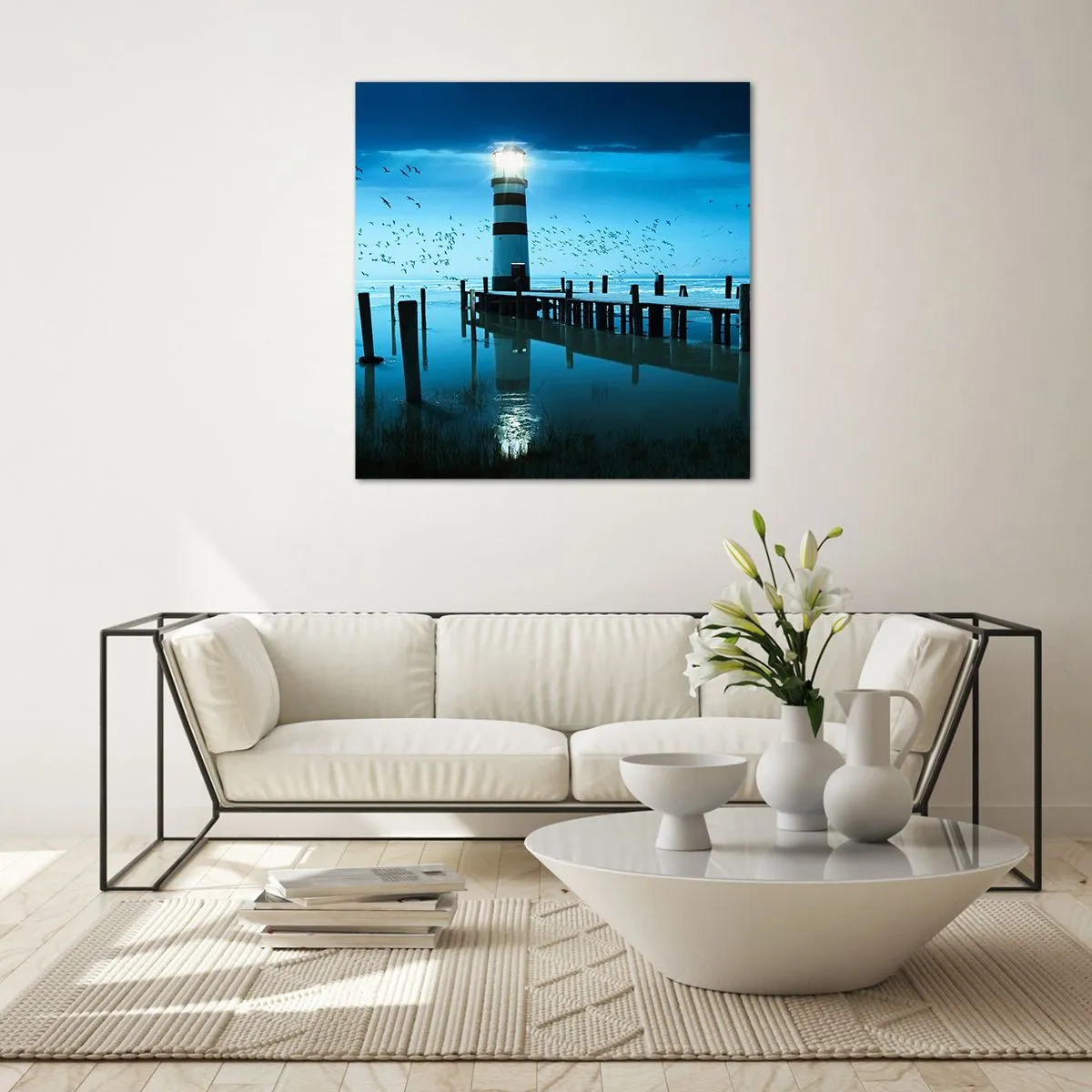 Quadro su vetro - E passa la paura del buio - 60x60 cm