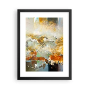Poster in cornice nera - Al galoppo attraverso la luce - 30x40 cm