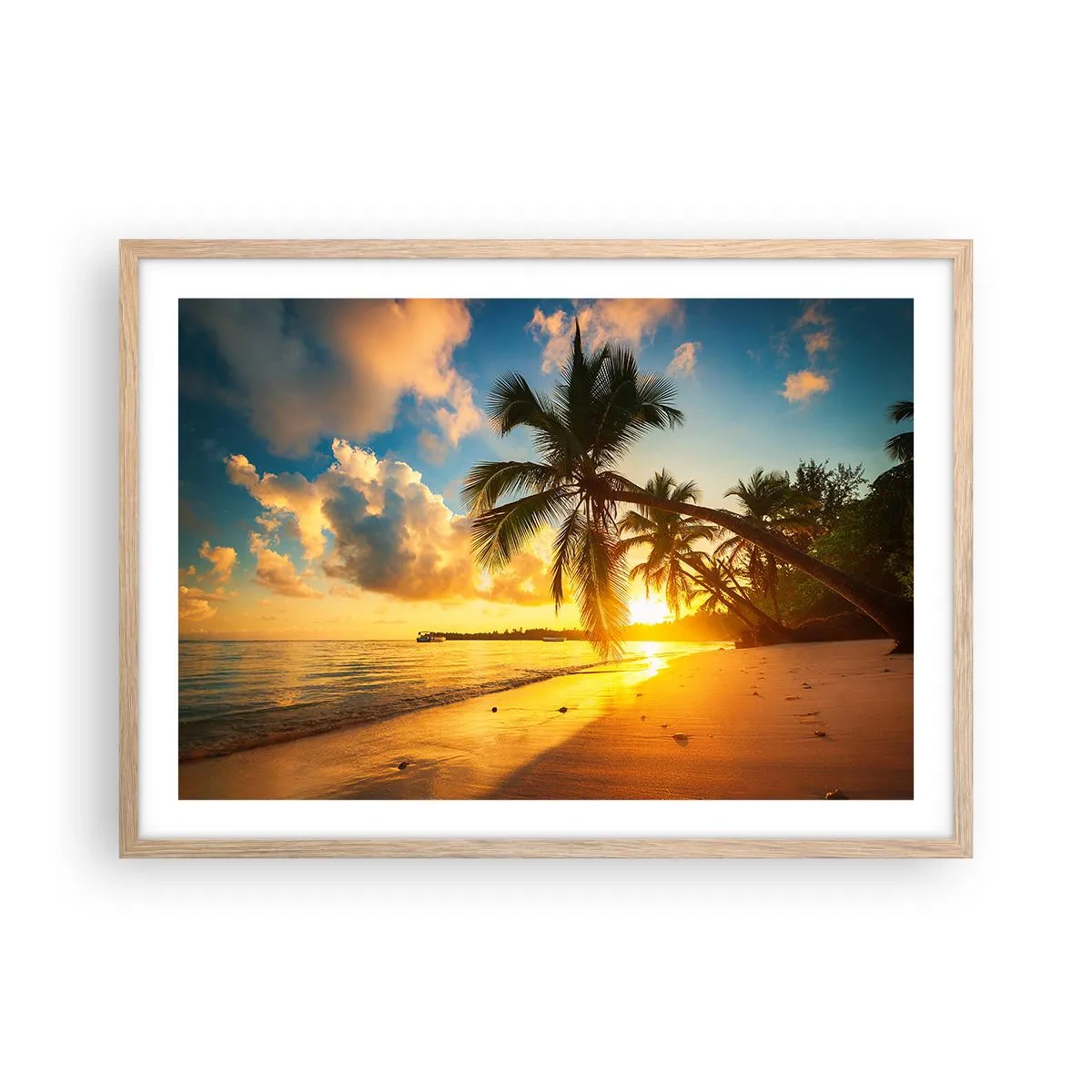 Poster in cornice rovere chiaro - Sogno dei Caraibi - 70x50 cm