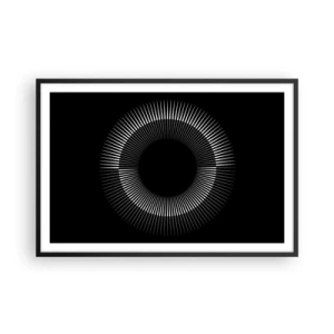 Poster in cornice nera - Sole nero - 91x61 cm