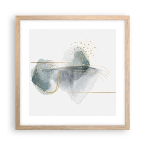 Poster in cornice rovere chiaro - Sui legami del grigio e dell'oro - 40x40 cm
