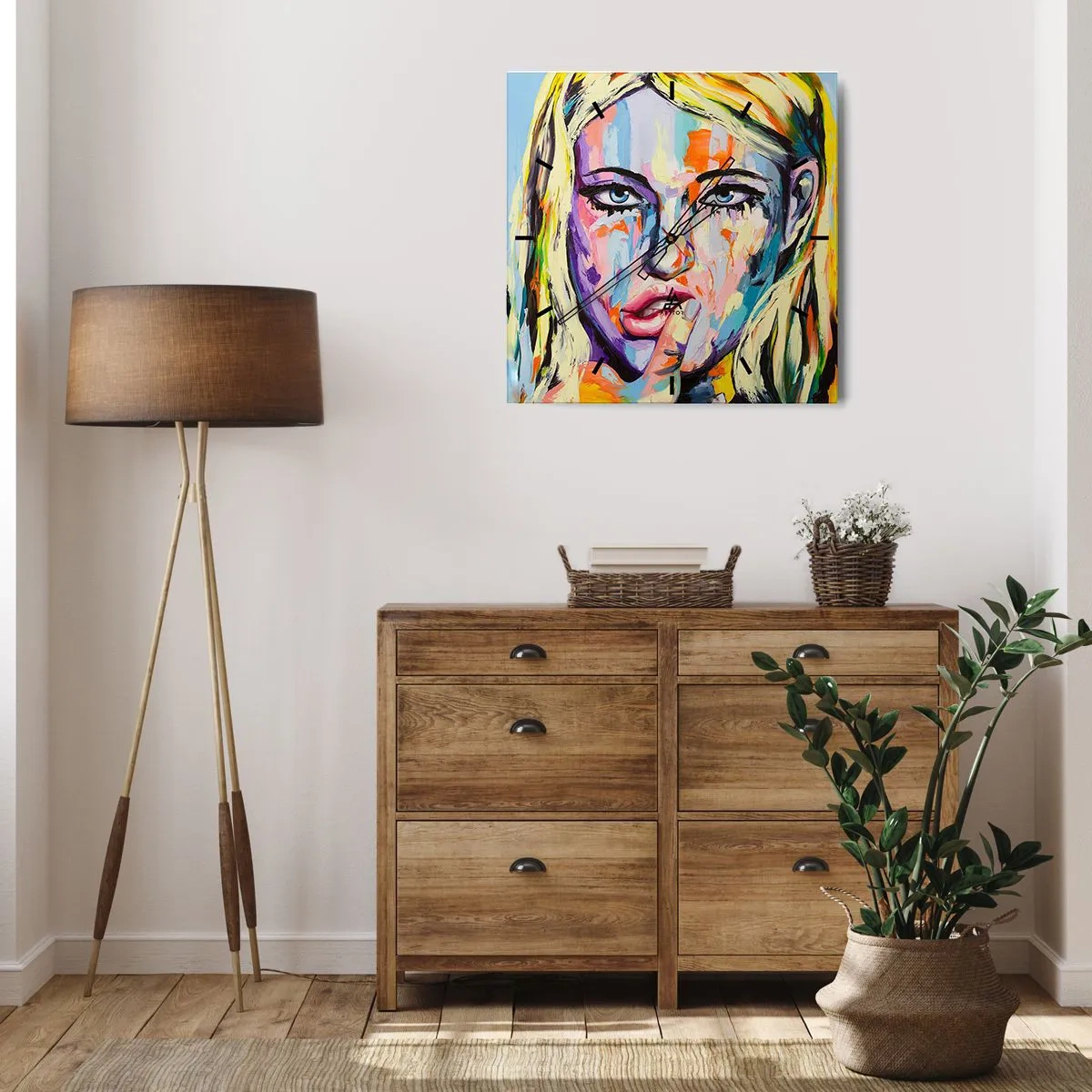 Orologio da parete - Orologio in Vetro - Guardala dritto negli occhi - 40x40 cm