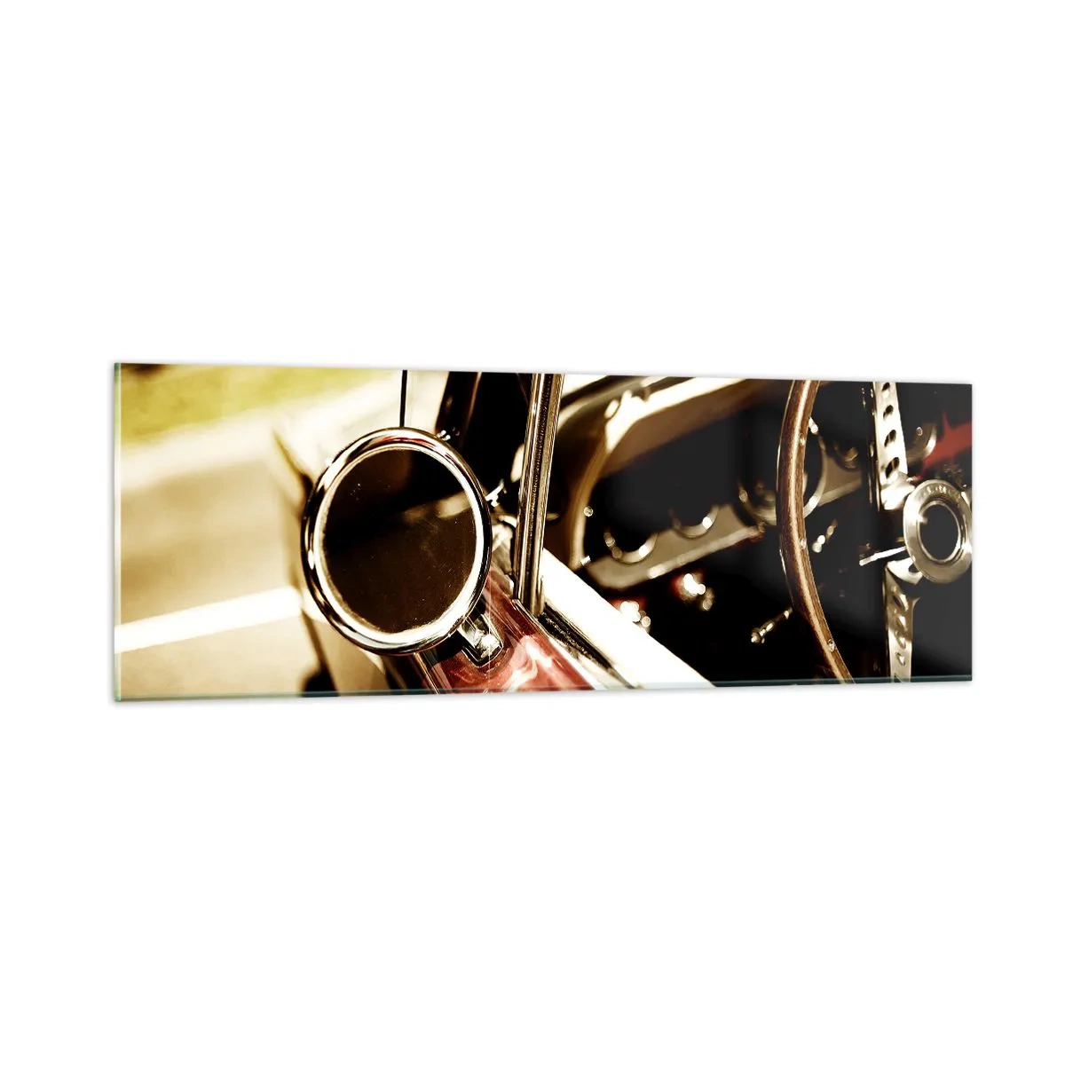 Quadro su vetro - Auto con un'anima - 90x30 cm