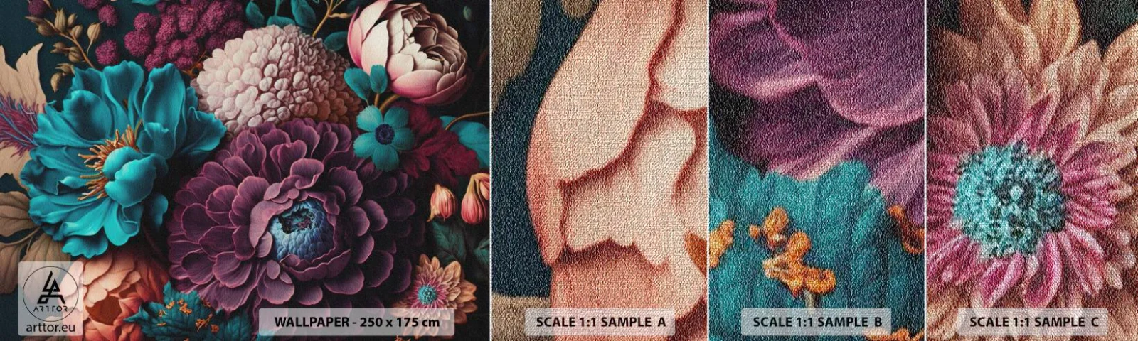 Campione di Fotomurale Premium Canvas - Ricchezza della natura - Fiori, Botanica, Vintage ▾ - 100x30 cm