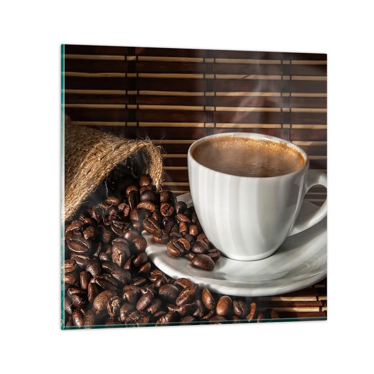 Quadro su vetro - Nero del carbone, trasparenza dell'ambra - 40x40 cm