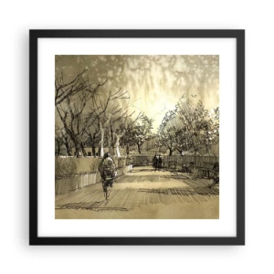 Poster in cornice nera - Attimo fermato con la penna - 40x40 cm