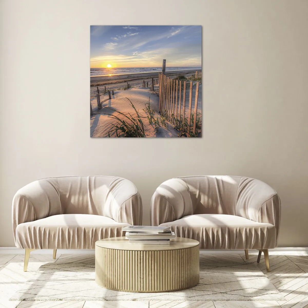 Quadro su vetro - Luci e ombre del vento - 60x60 cm