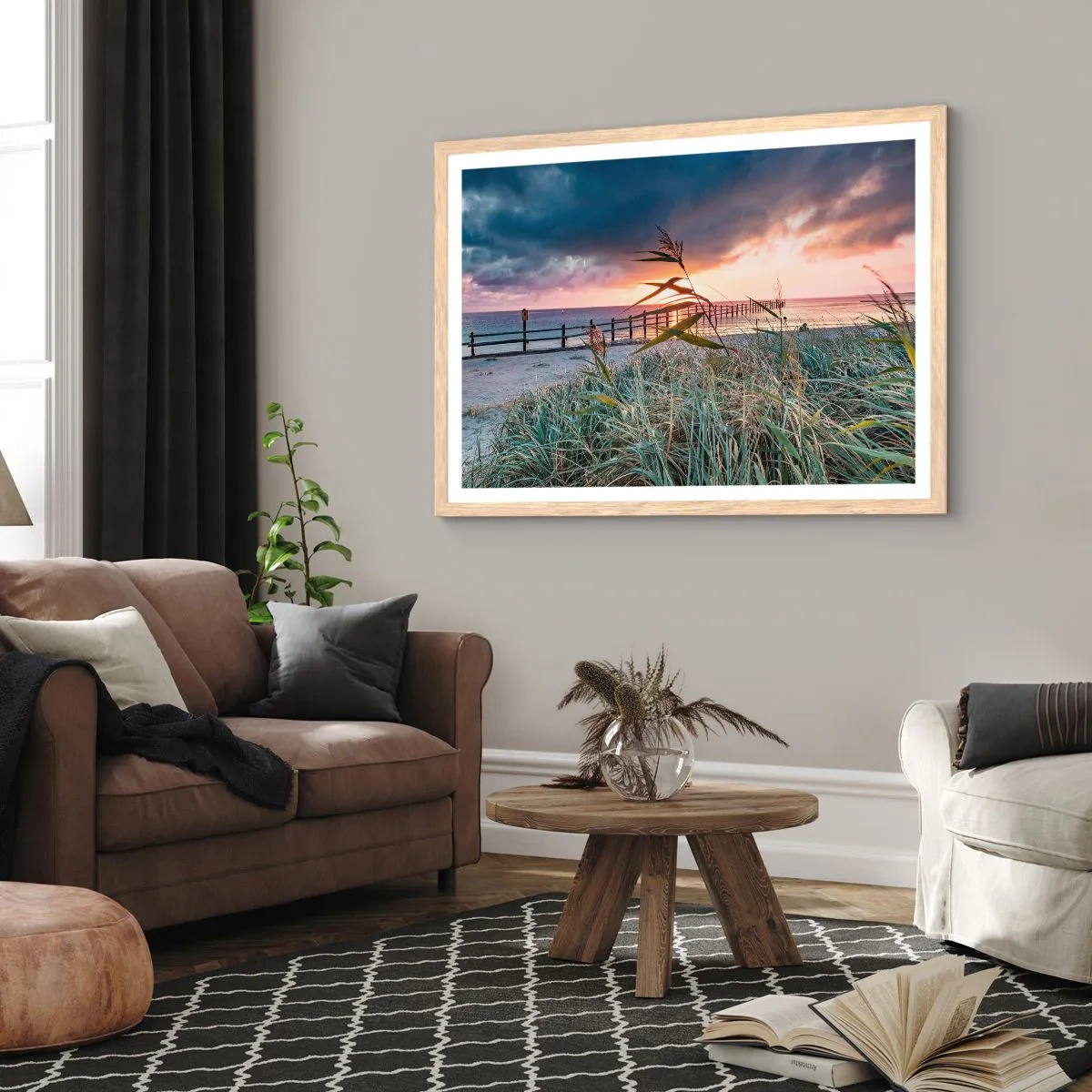 Poster in cornice rovere chiaro - Non andrà via col vento - 50x40 cm