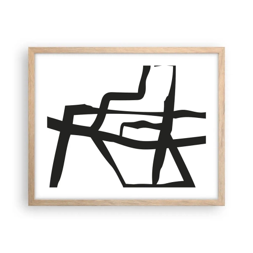 Poster in cornice rovere chiaro - Struttura bianca e nera - 50x40 cm