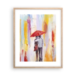 Poster in cornice rovere chiaro - Che piova ancora - 40x50 cm