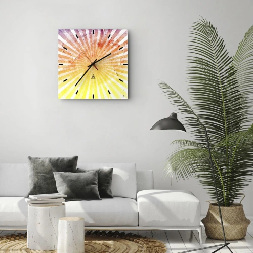 Orologio da parete - Orologio in Vetro - Albe e tramonti - 40x40 cm