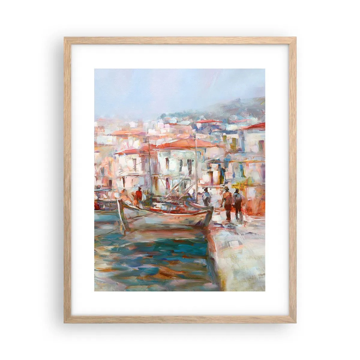 Poster in cornice rovere chiaro - Vacanze in pastello - 40x50 cm