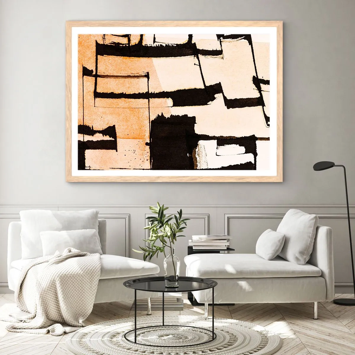 Poster in cornice rovere chiaro - Comunque in ordine - 100x70 cm