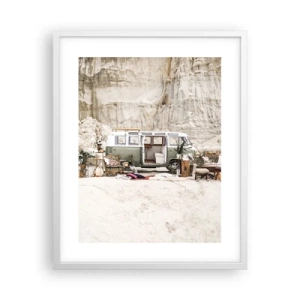 Poster in cornice bianca - è tempo di viaggiare - 40x50 cm