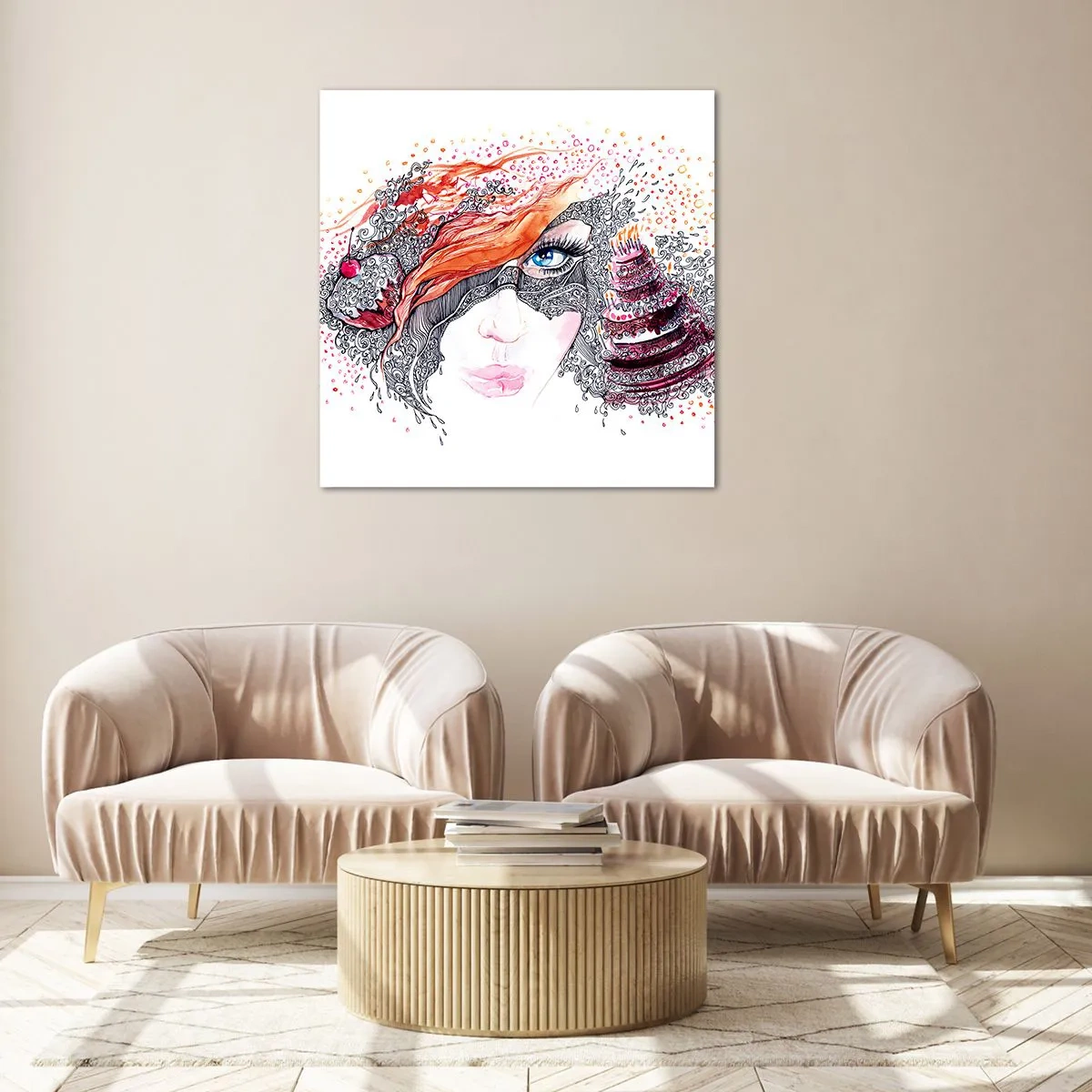 Quadro su vetro - Con lei ogni giorno è festa - 40x40 cm