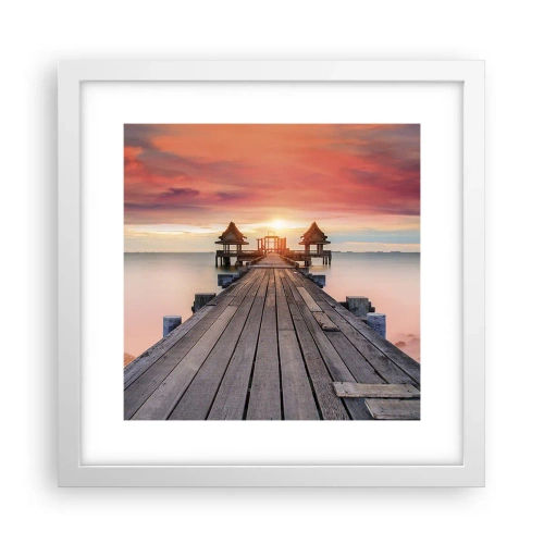 Poster in cornice bianca - Tramonto d'oriente - 30x30 cm