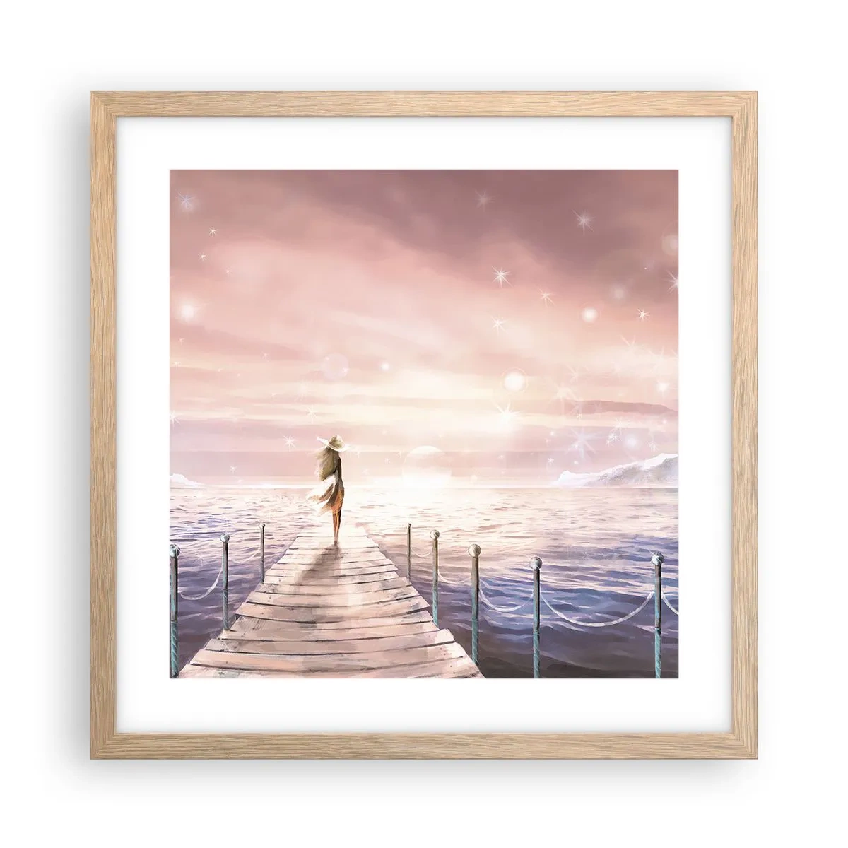 Poster in cornice rovere chiaro - Alla luce del sogno - 40x40 cm