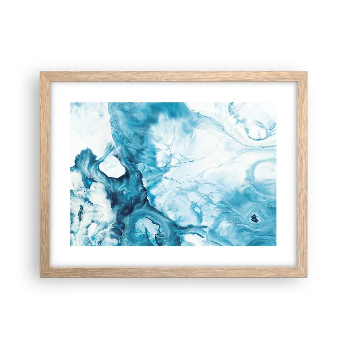 Poster in cornice rovere chiaro - Concerto di blu - 40x30 cm