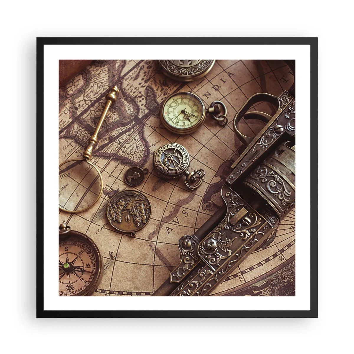 Poster in cornice nera - La natura chiama - 60x60 cm