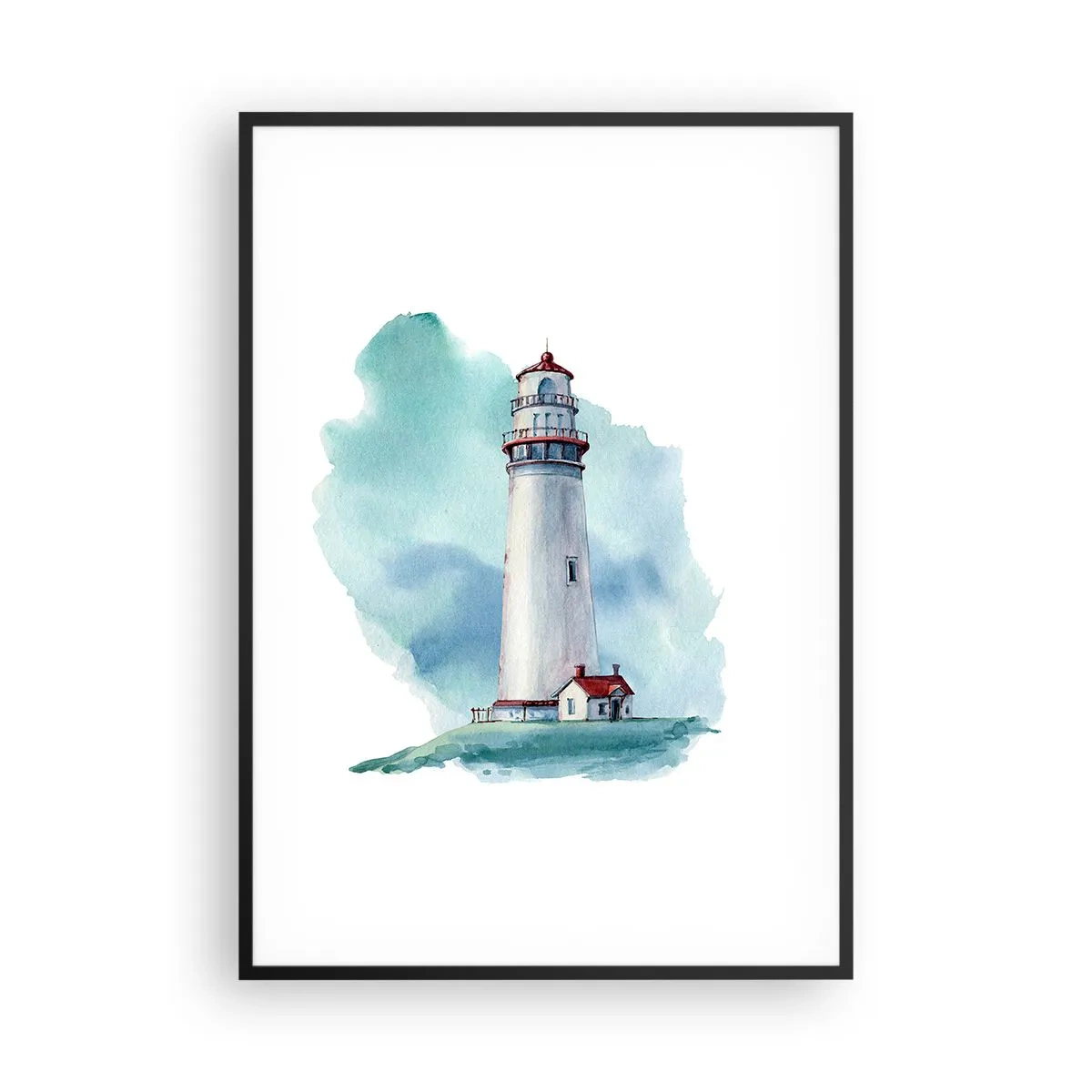 Poster in cornice nera - Il mite amico del blu - 70x100 cm