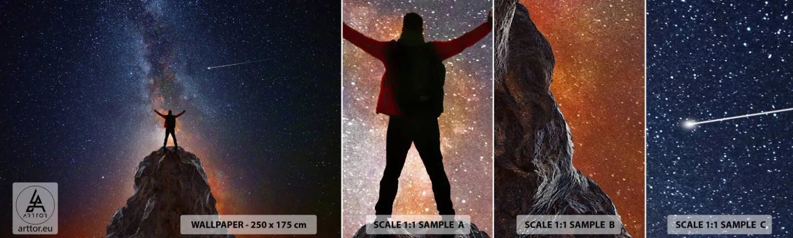 Campione di Fotomurale Adesivo Deluxe Sticker - La forza è con me! - Astrazione, Cosmo, Uomo - 100x30 cm