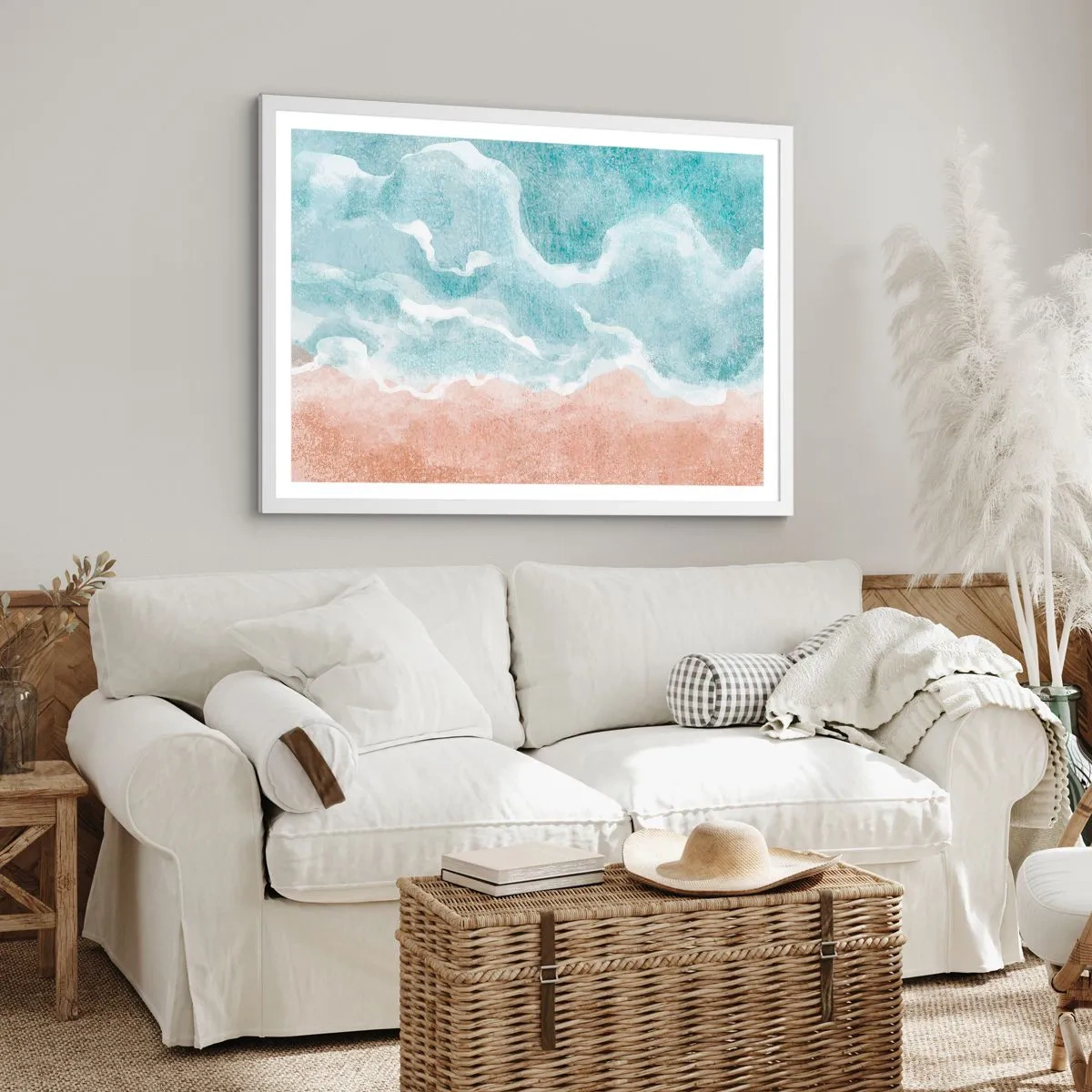 Poster in cornice bianca - Astrazione nebulosa - 100x70 cm