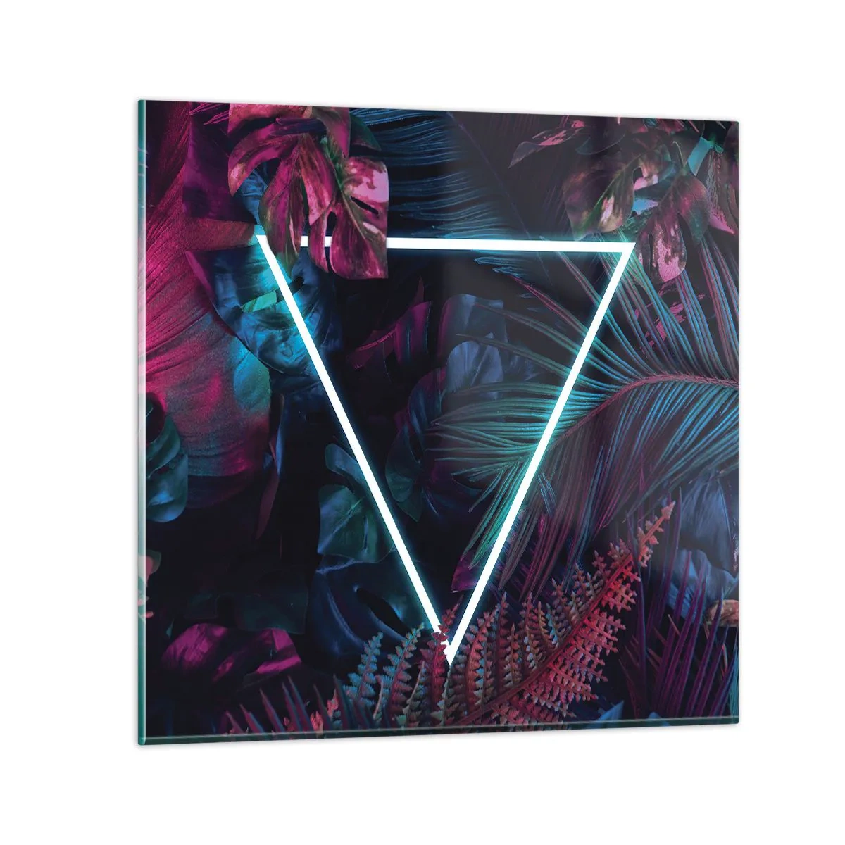 Quadro su vetro - Giardino in stile discoteca - 50x50 cm