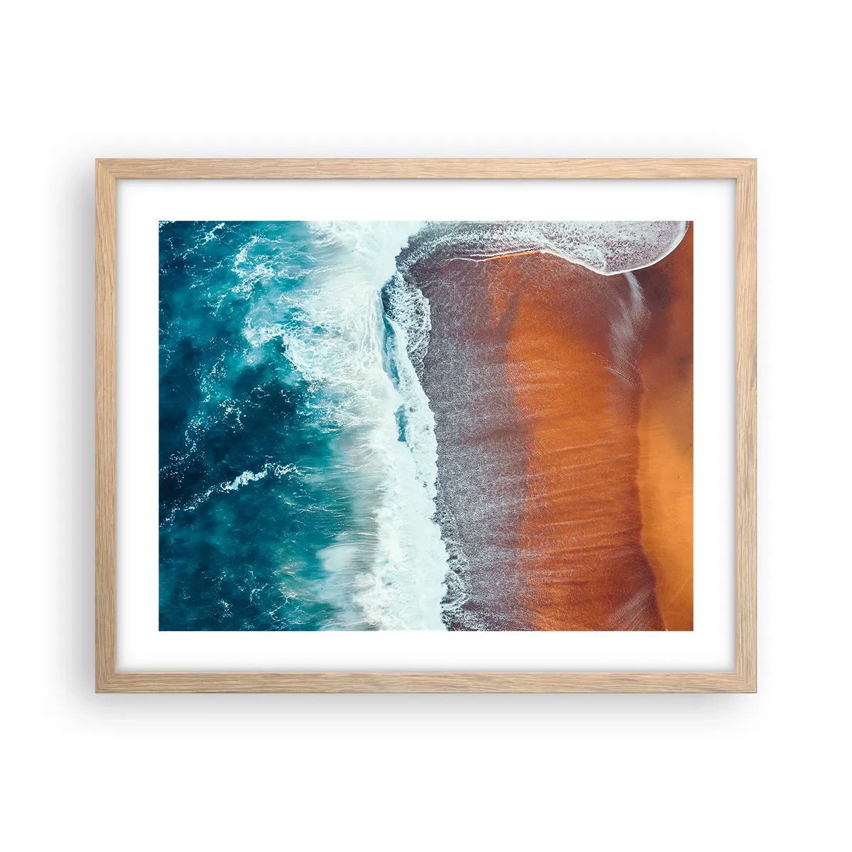 Poster in cornice rovere chiaro - Il tocco dell'oceano - 50x40 cm