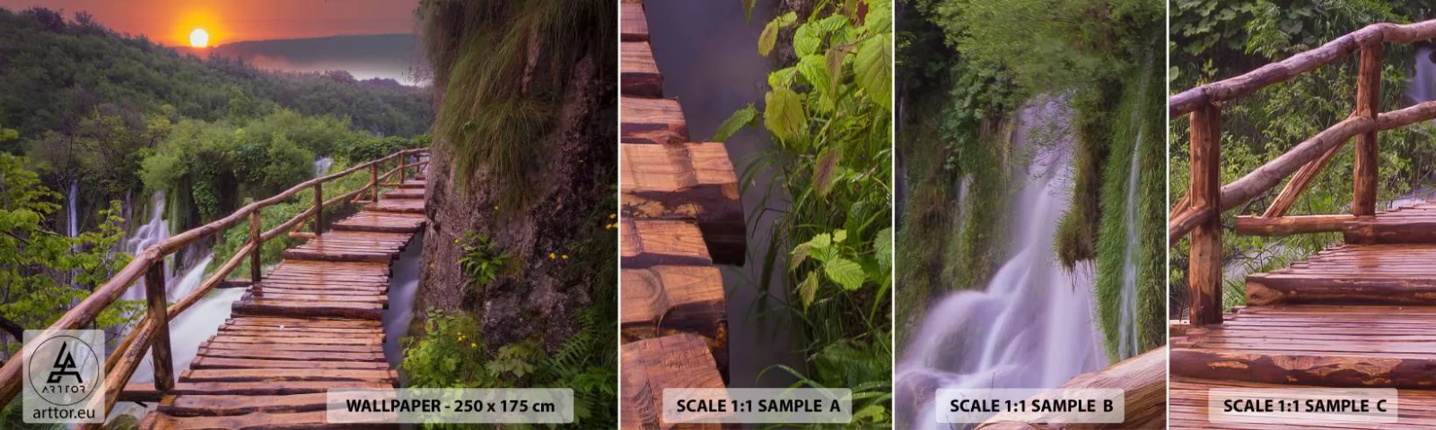 Campione Di Fotomurale Standard Eco - Una bellezza incredibile - Paesaggio, Cascata, Croazia - 100x30 cm