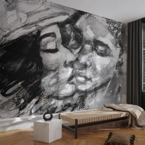 Fotomurali Premium Canvas - Un attimo di tenerezza - Baci, Amore, Amanti - 350x256 cm
