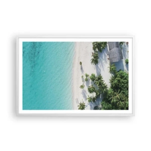 Poster in cornice bianca - Vacanze in paradiso - 91x61 cm
