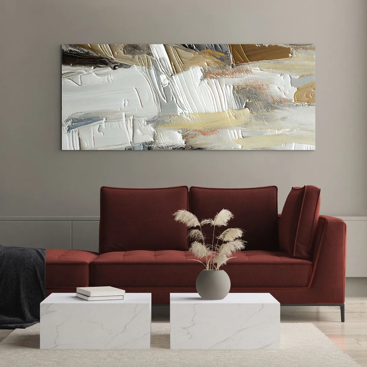 Quadro su vetro - Strati colorati - 100x40 cm