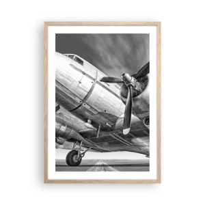 Poster in cornice rovere chiaro - Sempre pronto al volo - 50x70 cm