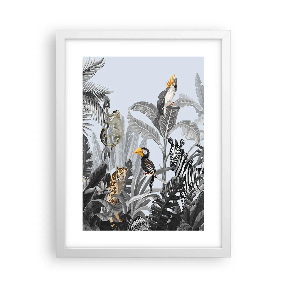 Poster in cornice bianca - Favola africana - 30x40 cm