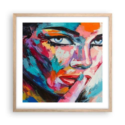 Poster in cornice rovere chiaro - Il nostro primo segreto - 50x50 cm