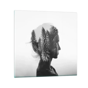 Quadro su vetro - La signora della pineta - 30x30 cm