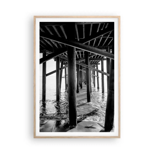 Poster in cornice rovere chiaro - Nascondiglio in spiaggia - 70x100 cm
