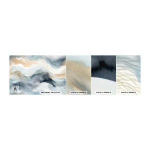 Campione di Fotomurale Adesivo Deluxe Sticker - Astrazione nevosa e nebbiosa - Pezzo, Acquerello, Minimalismo - 100x30 cm