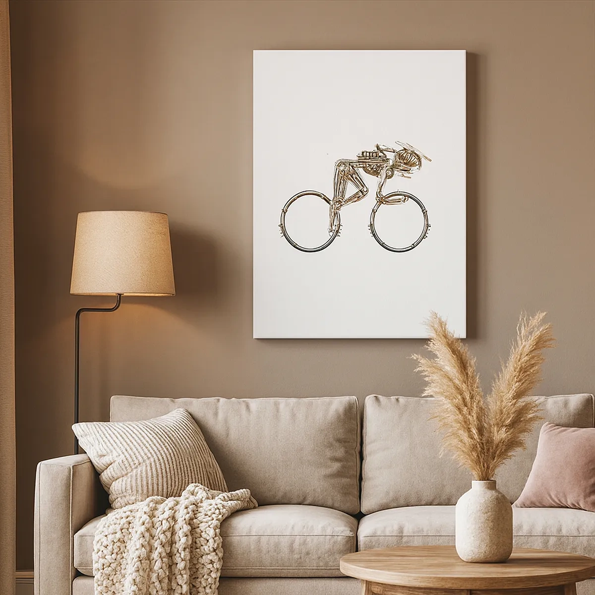 Quadro su tela - Stampe su Tela - Una bicicletta meccanica dal design futuristico - 50x70cm - Macchina perfetta - Decorazione murale moderna per soggiorno e camera da letto ARTTOR