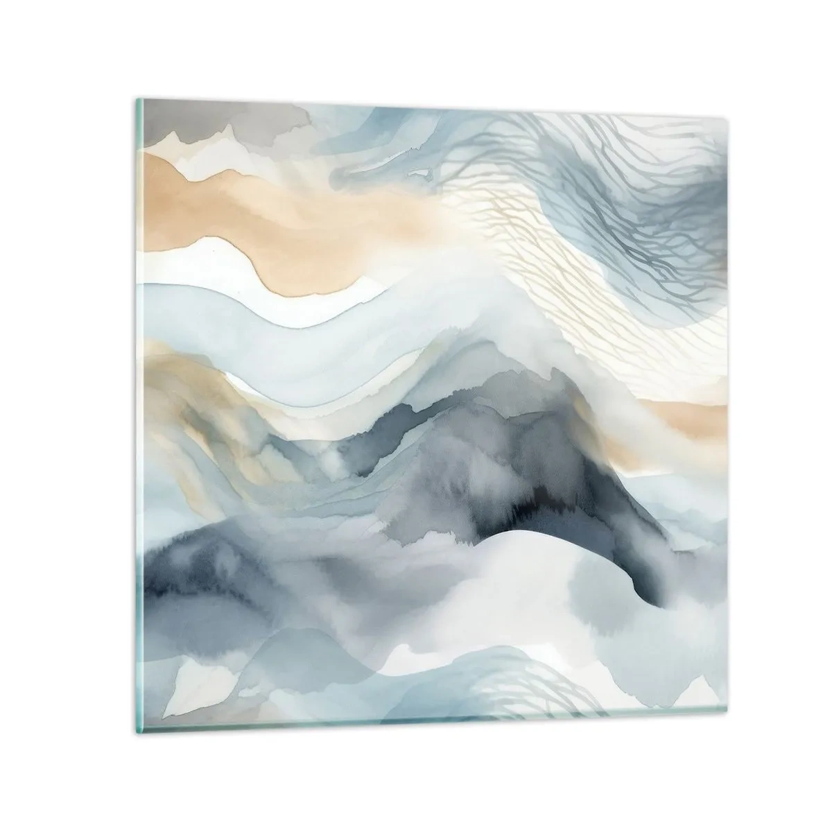 Quadro su vetro - Astrazione nevosa e nebbiosa - 30x30 cm