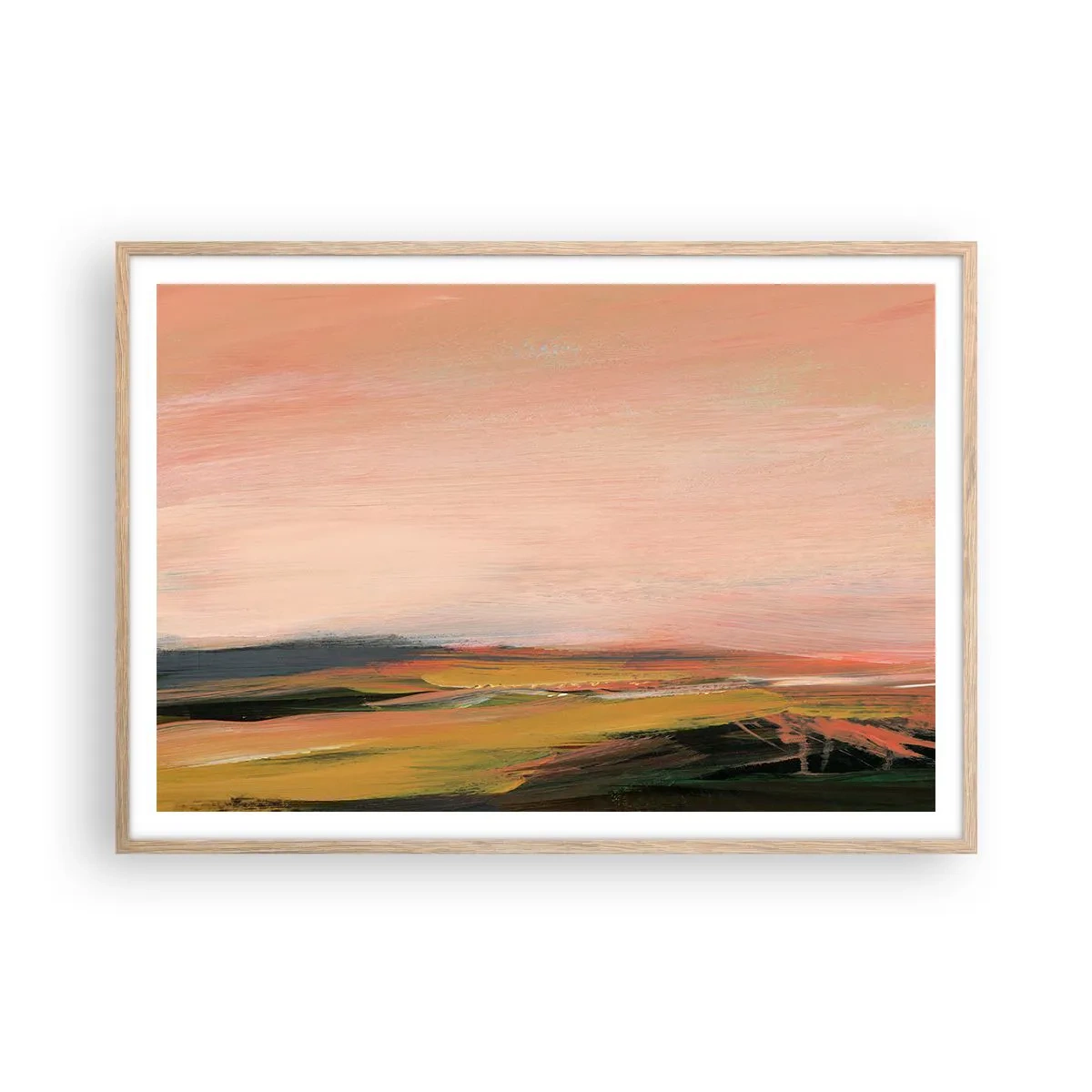 Poster in cornice rovere chiaro - In tonalità di rosa - 100x70 cm