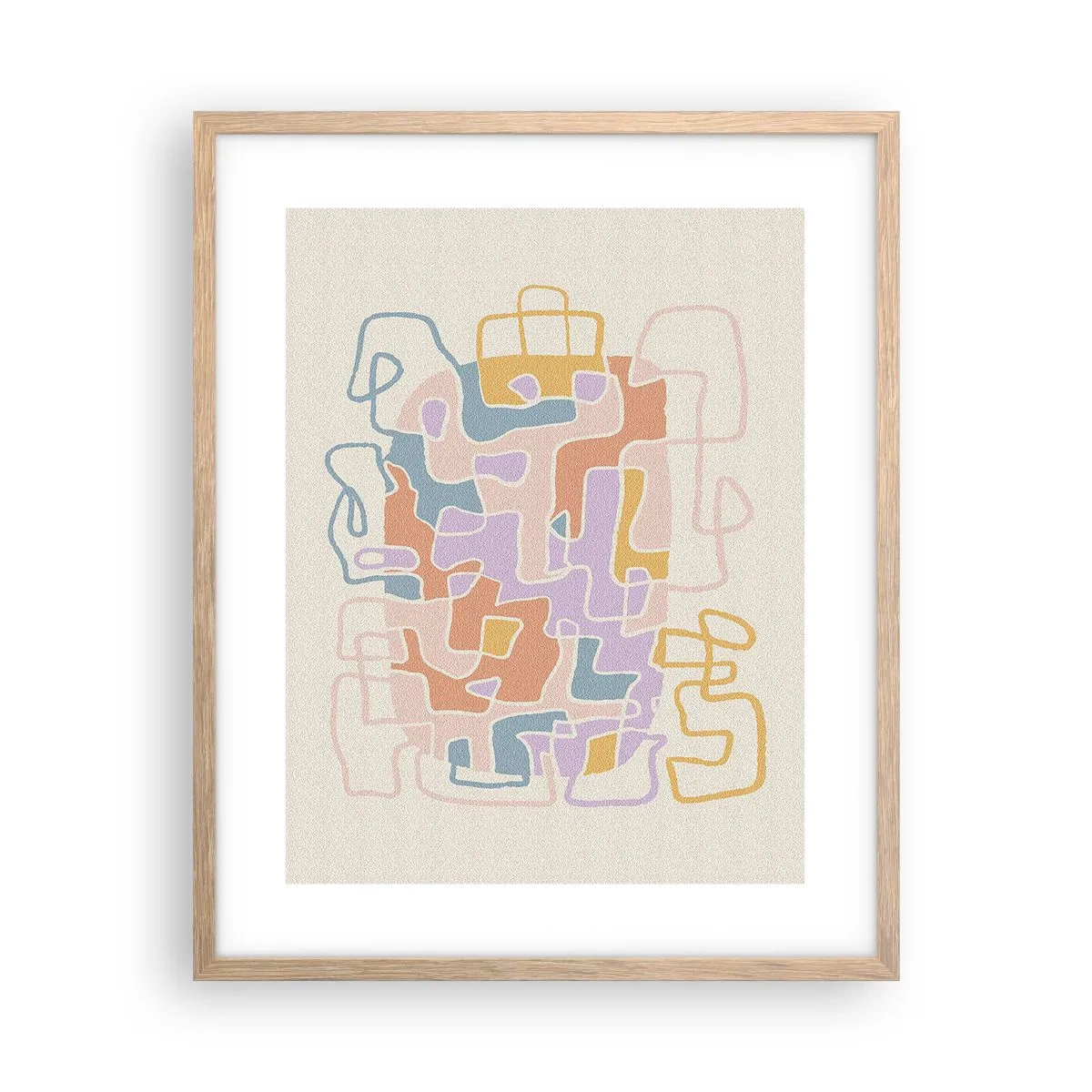 Poster in cornice rovere chiaro - Labirinto: avventura gioiosa - 40x50 cm