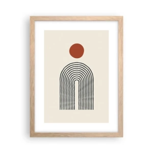 Poster in cornice rovere chiaro - Magnetismo di forme e colori - 30x40 cm