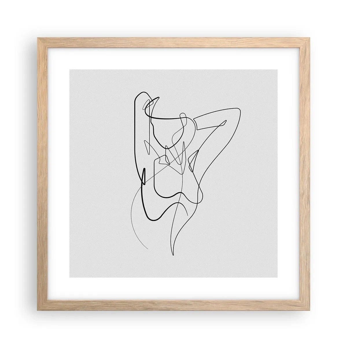 Poster in cornice rovere chiaro - Davvero, come sei... - 40x40 cm