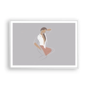 Poster in cornice bianca - Profilo di bellezza - 100x70 cm